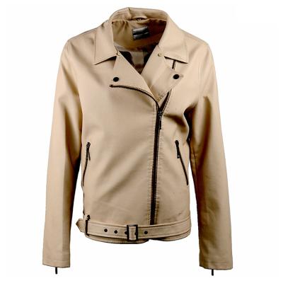 China New Arrival High Quality Waterproof PU Jacket Long Sleeve Regular Outwear turn-down collar coats for women. for sale