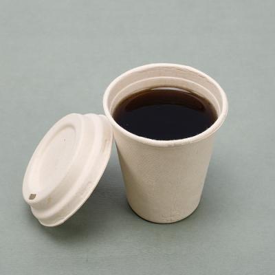 China Hot Sale 8oz Non-Toxic Biodegradable Compostable Eco Friendly Bagasse Disposable Coffee Cups With Lids For Sale for sale