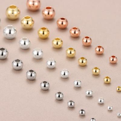 China Classic Environmental Friendly Jewelry Accessories S925 Sterling Silver 18K Fine Gold Plated Metal Beads For Jewelry Making Women's Bracelets Teenagers for sale