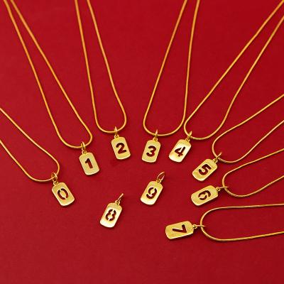 China Environmental Friendly Classical Number 24K Vietnam Real Gold Plated Luxury Designer Jewelry Pendant Necklaces For Women Men for sale