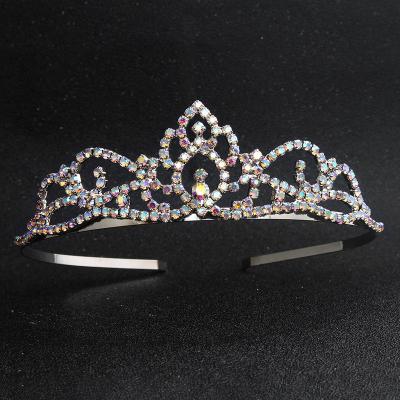 China Environmentally Friendly Children's AB Crystal Tiara Princess Queen Crown For Girls Hair Accessories Jewelry Birthday Party for sale