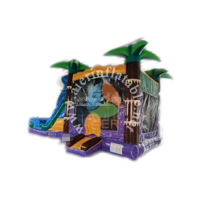 China PVC Tropical Colorful Inflatable Bouncy Combo Castle Water Proof Bouncer for sale