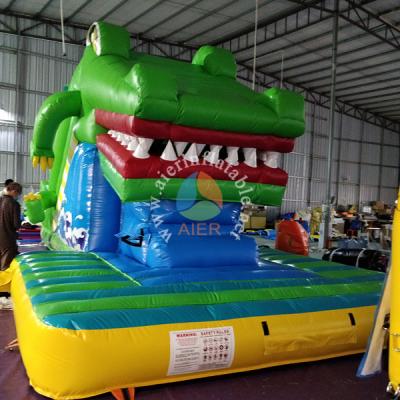 China water proof & Fire Resistance Commercial Crocodile Inflatable Bouncer House With Slide Kids Party Castle For Sale for sale