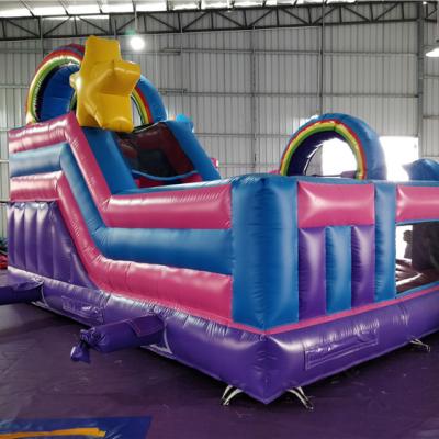 China Waterproof Commercial Pink Color Unicorn Star Kids And Adults Inflatable Bouncer House Bouncer House For Party Rental for sale