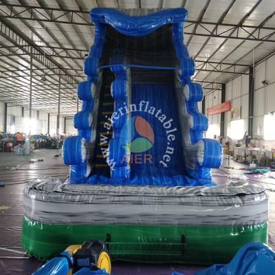 China water proof & Fire Resistance Blue and Gray Water Slide Outdoor Commercial Inflatable Water Slide For Sale for sale