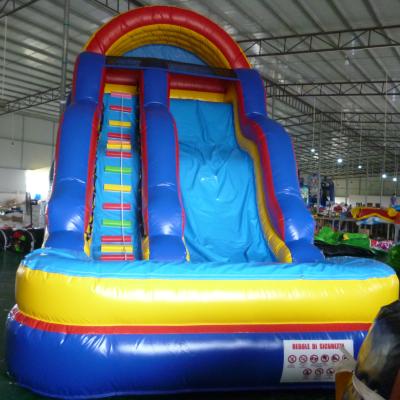 China Waterproof Commercial Blue Color Water Slide Inflatable Blue Water Slide For Sale for sale