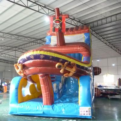 China Waterproof Hot Sale Customized Size Pirate Ship Inflatable Slide For Kids for sale