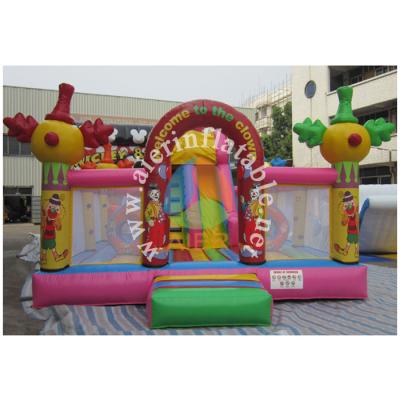 China water proof & Fire Resistance Circus Clown Commercial Outdoor Slide Kids Inflatable Dry Playground For Sale for sale