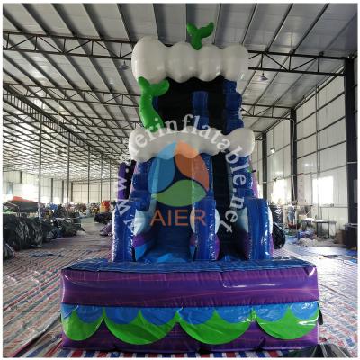 China 3-12-years-old Child Play Indoor New Arrival Water Slide Mermaid Air Inflatable Water Slide With Airliner Pool Rental for sale