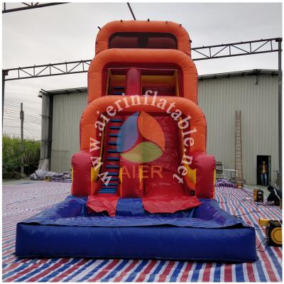 China waterproof & Fire resistance orange customization inflatable water slide for kids and adults for sale