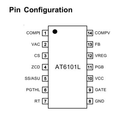 China Power Factor Correction Controller CRM/CCM Multi-Mode Operation Power Factor Correction Controller  ATKIC AT6101L for sale