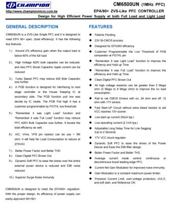China / EPA/90+ ZVS-Like PFC CONTROLLER  championmicro CM6500UN for sale
