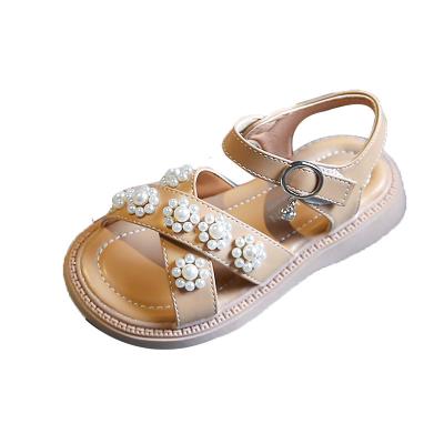 China High Quality Summer Breathable Pink Leather Kids Flat Outdoor And Comfortable Flat Sandal for sale