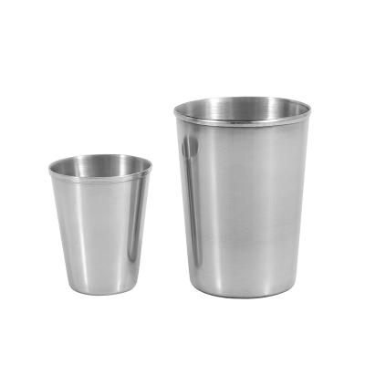 China Cheap Sustainable Stackable Glass Water Cup Stainless Steel Cup Reusable Metal Coffee Mug for sale