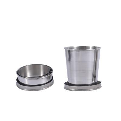 China 2022 Viable Wholesale Portable Stainless Steel Travel Coffee Mug Beer Mug Foldable Folding Mug for sale