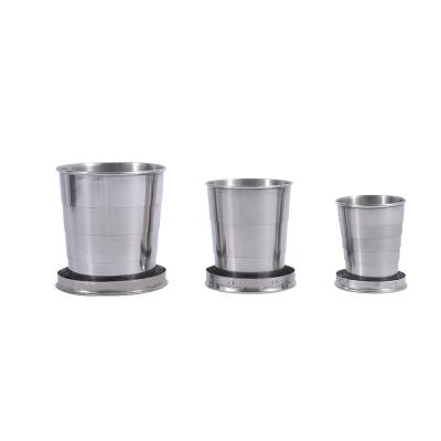 China Sustainable Hot Sale Stainless Steel Coffee Mug Retractable Camping Beer Mug Folding Mug for sale