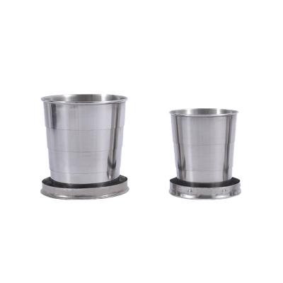 China Viable Wholesale Portable Reusable Travel Coffee Folding Mug Stainless Steel Outdoor Wine Glass for sale