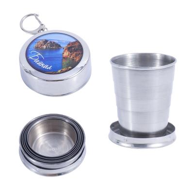 China Viable Custom Reusable Outdoor Mug Coffee Glass Wine Stainless Steel Collapsible Mug for sale