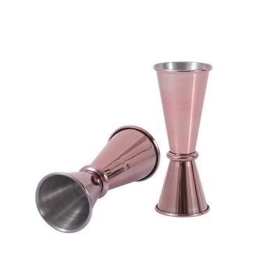 China Viable Hot Selling Double Shot Stainless Steel Spirit Cocktail Measuring Glass Cup Jigger for sale