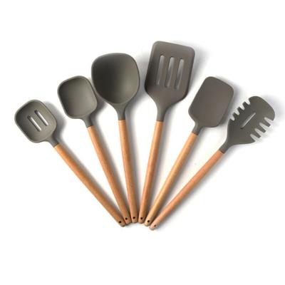 China Amazon Sustainable Success New Design 6 Pcs Set Heat Resistant Silicone Kitchenware Cooking Tools Cooking Utensils Set for sale