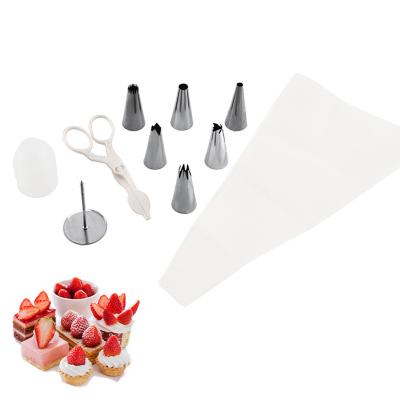 China Viable 10 Pcs/Set Fondant Tools Pastry Cake Rack Baking Nozzle Piping Bag Cake Decorating Tip Sets for sale