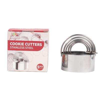 China Amazon Best Seller 304 Stainless Steel Sustainable Round Cookie Molds Custom Shape Baking Diy Cookie Cutters Tool Kit for sale