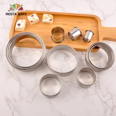 China Sustainable 304 Stainless Steel Round Cookie Molds Custom Shape Baking Diy Cookie Cutters Tool Kit for sale