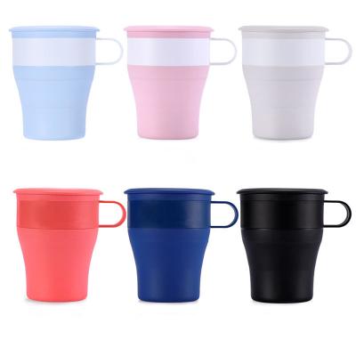 China Reusable Coffee Cup Silicone Eco-Friendly Silicone Cup Reusable Collapsible Cup With Straw for sale