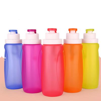 China Food Grade Viable Portable Liquid Silicone Cup Beverage Outdoor Sports Folding Water Bottle for sale