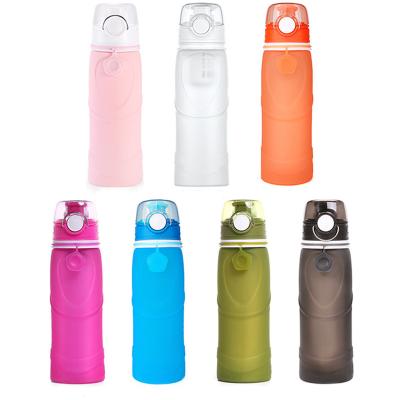 China 2022 New Portable Outdoor Sports Silicone Anti-fall Water Bottle Sustainable Foldable Sports Water Cup for sale