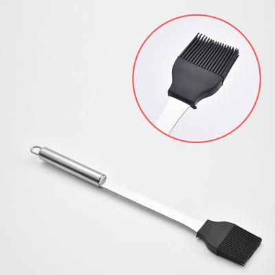 China Amazon Success Easily Cleaned Stainless Steel With Silicone Brush BBQ Tools Grill Basting Oil Brushes for sale