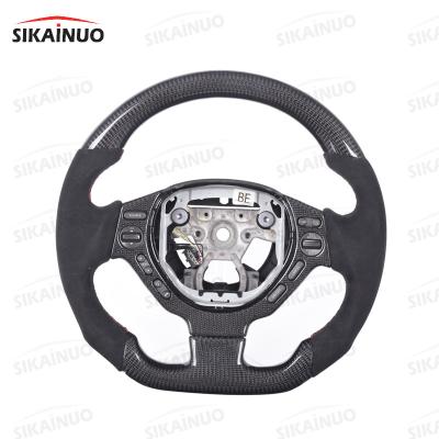 China Luxury Fashionable Suede Leather & Real Carbon Fiber Steering Wheel Rise Fit For Nissan Skyline R34 GTR R35 09-16 for sale