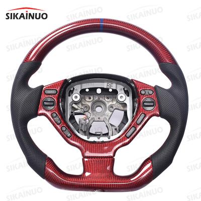 China Luxury OEM Perforated Leather & Genuine Carbon Fiber Steering Wheel Modification Compatible For Nissan Skyline R35 GTR GTR 2009-2016 for sale