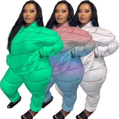 China Breathable Plus Size Two Piece Pants Set For Solid XL-5XL Fat Women Clothing Plus Size 2 Piece Set Autumn Hooded Clothing for sale