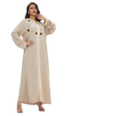 China Fashion 2021 Plus Size Skirt Casual Abaya Women Long Dress Long Waist Cardigan Cotton Solid Color Muslim Loose Middle Eastern Maxi Dress for sale