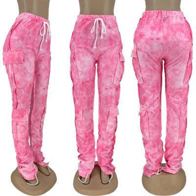 China Ladies Fashion Drawstring Multi-pocket Breathable Pants With 3D Pockets for sale