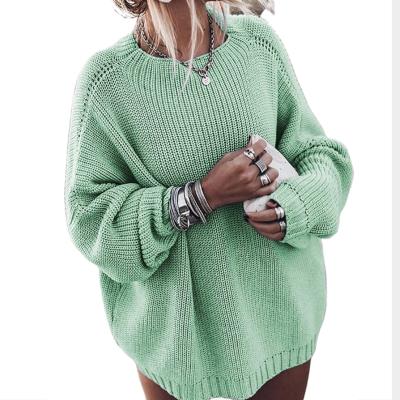 China Autumn Winter Fashion O Neck Loose QUICK DRY Ladies Knit Pullovers Woman Sweater for sale