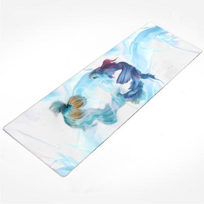 China Durable Custom Printing Foldable Suede Folding Eco Friendly Dropshipping Natural Rubber Yoga Mat for sale