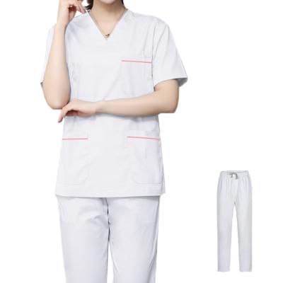 China Hospital Hot Selling V-Neck Hospital Uniforms Medical Nursing Sets Short Sleeve Tops Pants Uniform Nurses And Scrubs for sale