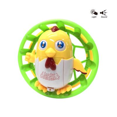 China Electronic Plastic Poultry Toy Chicken Toy With Lights Rotating Animal And Music for sale