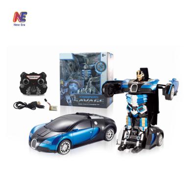 China Deformation Toy 2.4G RC Battery Operated Plastic Robot Toy With Lights And Sounds for sale