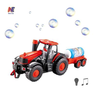 China Electric Bubble Making Machine Toys Car Bubble Farm Tractor Blowing Truck With Light for sale