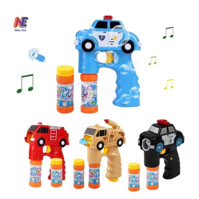 China Automatic bubble gun Toy With Lights Music Electric bubble toys bubble machine blower gun police car bubble gun for sale