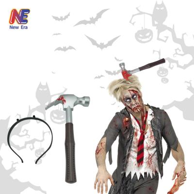 China Plastic Hammer Through Head Hair Band Halloween Hair Bloody Circle for sale