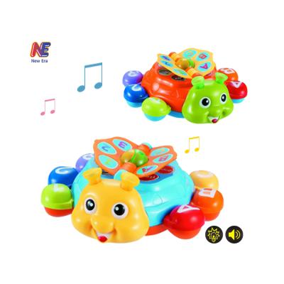 China The First Lights Education Baby Toys Plastic Cartoon Musical Beetle Toy With Lights for sale