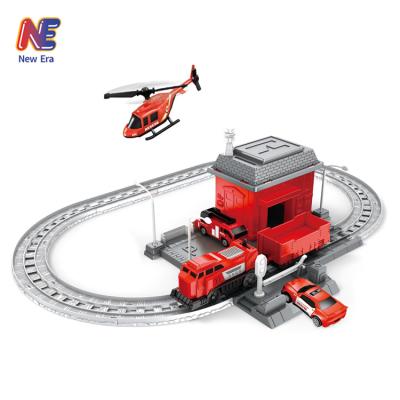 China Slot Toy Electric Fire Fighting Track Toy Train Play Set for sale