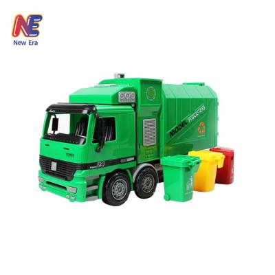 China Toy Friction Powered Car Recycling Toy Garbage Truck Wth Trash Can for sale