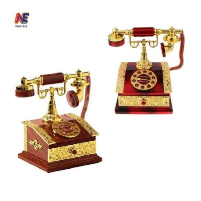 China Wind Up Jewelry Box Retro Vintage Crank Dial Telephone Music Box For Decoration for sale