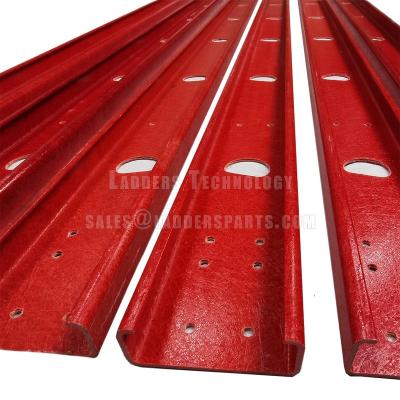 China Industrial Fiberglass Ladder Semi Finished Ladder Parts , C Channel Punching For D Rung for sale