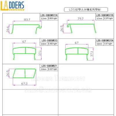 China Industrial aluminum raw material for light duty type ladders, trestle aluminum ladder, A type folding ladder scissor escaleras for sale